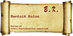 Bentsik Kolos névjegykártya